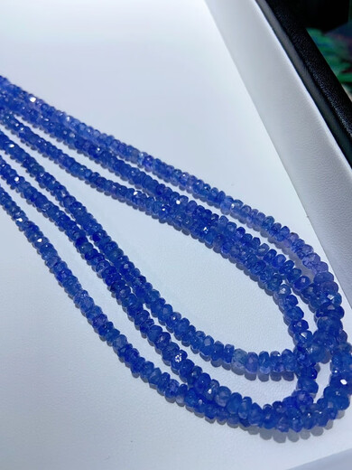 Duyin Ruyi's high-quality ice-type natural tanzanite sapphire Indian faceted 3-4m tower chain necklace