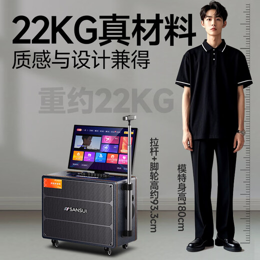 Set de audio KTV de Shanshui (Sansui), audio de baile cuadrado portátil al aire libre Bluetooth Audio con pantalla, máquina de pedidos de canciones en casa, máquina de karaoke todo en uno, altavoz de instrumentos de guitarra Baccarat Q129