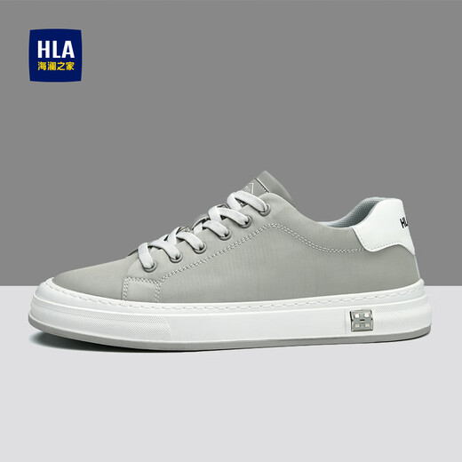 HaiLan Home HLA men's shoes spring new canvas shoes versatile men's casual shoes low top breathable shoes men's soft sole comfortable shoes men's gray 40 (sports size)