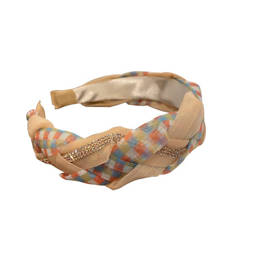 Merou temperament mesh headband with diamonds, trendy and fashionable twist headband, wide-brimmed going out hairpin headband, mesh headband L0120B