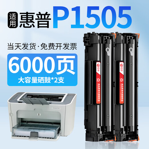 彩珊适用惠普 HP LaserJet P1505 P1505N激光打印机硒鼓粉盒易加粉墨盒墨粉碳粉晒鼓 【6000页】大容量硒鼓·2支