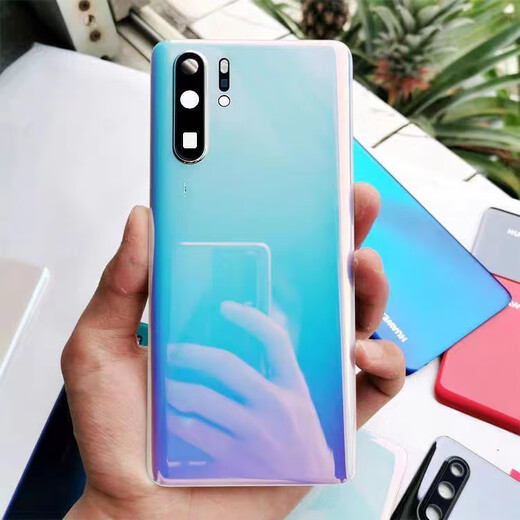 Suitable for Huawei p30 back cover glass original Huawei p30pro mobile phone back case original battery cover outer back screen p30pro back cover bright black new + installation package