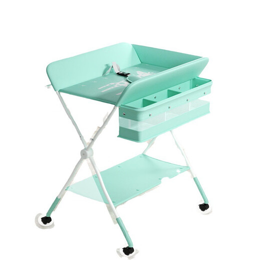Mesa de pañales de pañales plegables plegables mesa de cuidado de bebés mesa de pañales para bebés mesa táctil recién nacido mesa de pañales de orina - modelo móvil gris + set de tres piezas