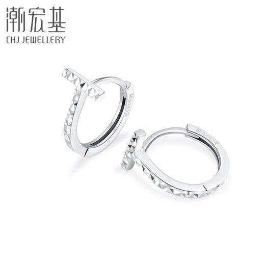 Trendy Acer to Jane PT950 platinum earrings for women, letter T as a birthday gift for girlfriend, one pair, about 1.95g
