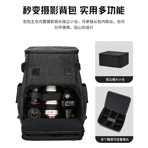 HEAD backpack, men's and women's laptop bag, school bag, large-capacity camera bag, National Geographic cycling backpack