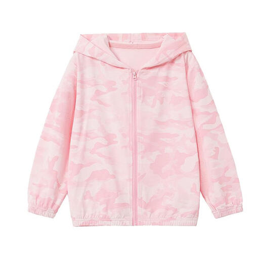 Demandez à la veste de filles juniors 2025 Été à capuche mince pour enfants légers ves à veste de climatisation Rose 150