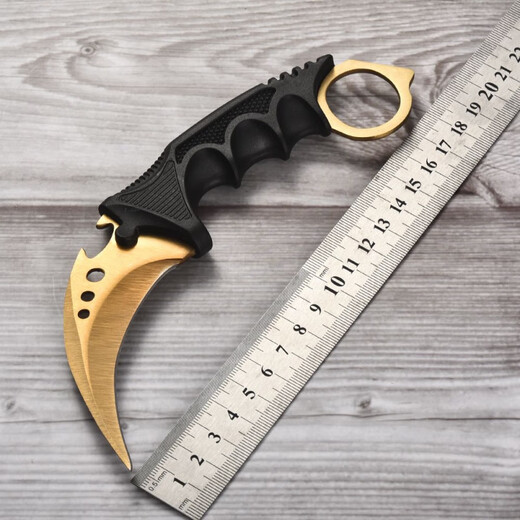 Claw Knife Open Edge CSGO Peripheral Claw Knife Thickened All Steel War Wolf Eagle Claw Knife Scimitar Disassembly Express Static Model Upgraded Three Eyes - Black (Open Edge) Scabbard + Rope + Whetstone