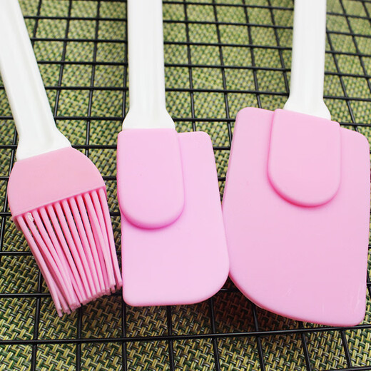 Mumuxia silicone oil brush scraper food oil brush pancake brush barbecue seasoning brush food supplement baking tool three-piece set