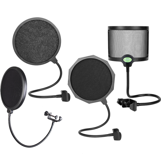 Silverbait Anchor microphone pop-up cover double-layer wind-proof net Gooseneck recording studio radio broadcast room condenser microphone anti-blast sound and anti-noise POP filter standard style blow-out net