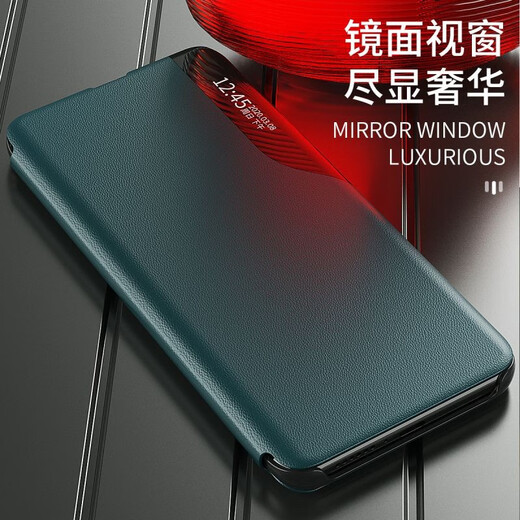 壳爵士 三星S21ultra手机壳S21+保护套翻盖智能侧显皮套高端素皮全包折叠支架防摔时尚轻奢商务款保护壳 三星 S21ultra【静夜黑】