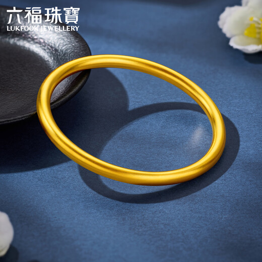 Liufu Jewelry Fuman Family Heirloom Gold Ancient Method Gold Bracelet Simple Plain Band Bracelet Single Price F41G0014DS 56mm-8.62g (including labor cost 707 yuan) Model B