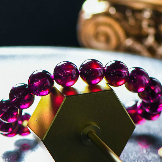 Moshe 7A Brazilian purple tooth black garnet bracelet, imperial purple round bead single circle bracelet, gift for wife, 7A+8.5MM