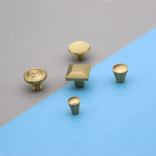 
XMSJ new Chinese copper wardrobe handle golden brass cabinet drawer door handle modern simple single hole copper handle 6623-single hole