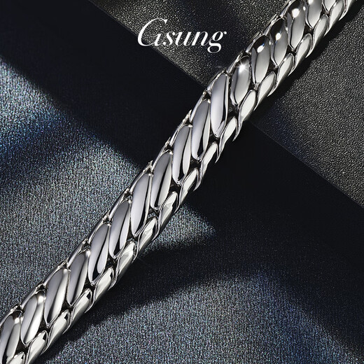 GsunG platinum men's bracelet PT950 riding whip bracelet new style solid platinum bracelet men's glossy large style priced by the gram