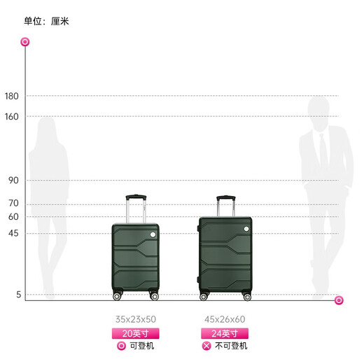 
Diplomat Diplomat suitcase matte travel wedding box boarding universal wheel password trolley case TC-690 series dark green 24 inches - suitable for medium and short distance [requires for check-in]
