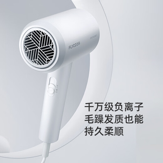 FLYCO hair dryer for dormitory, soft air negative ion constant temperature hair care, household hot and cold large air volume fast drying hair dryer FH6290 1800W