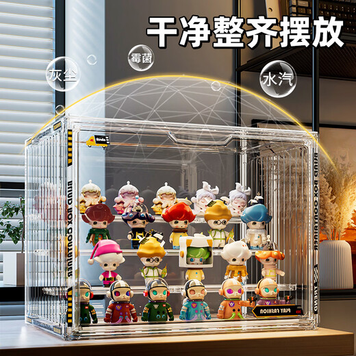 KAMAN blind box storage display rack household dust-proof container figure display cabinet anime doll ornaments large storage box transparent extra large/4 layers 1