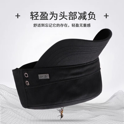 Red Dragonfly (RED DRAGONFLY) flat top hat for men, trendy, four seasons, simple and casual, middle-aged men's sun protection hat for dad, outdoor sunshade and breathable duck cap, black, one size fits all, hat circumference (56-60CM)