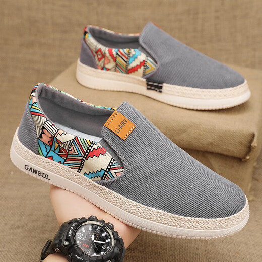 
Citron Pavilion Beijing Canvas Shoes Men's Shoes 2025 New Summer Casual Canvas Shoes Thousand-layer Sole One-Pin Breathable Thin Style Beige 42 (260mm)