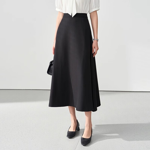 Lady Bird a-line long skirt women's formal umbrella skirt professional long skirt shirt skirt interview skirt black skirt M