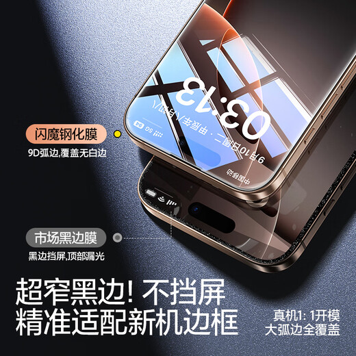 Flash Magic is suitable for Apple 16ProMax tempered film iPhone16Pro mobile phone film HD coverage explosion-proof anti-fingerprint full screen dust-free compartment second-hand earpiece dust-proof protective film 16Pro [HD dust-proof film * 2 pieces earpiece dust-proof]