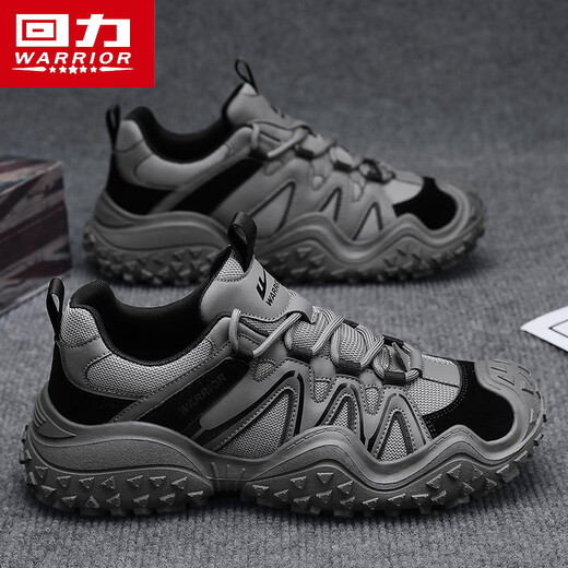 Warrior dad shoes men versatile casual men's shoes sports running shoes men 3891 gray/black 40