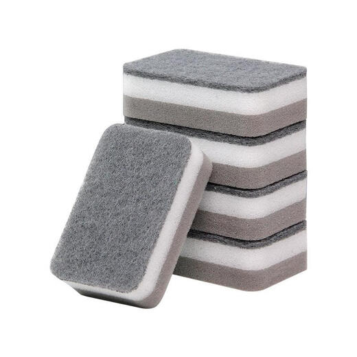 Chuangjingyi selects Japanese nano dishwashing sponge to wipe the magic pot, non-stick oil kitchen scouring pad cleaning bowl block, gray rectangle, 20 pieces, high density sea c