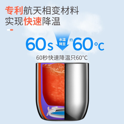 Fuguang Teamax 316 thermos cup for men and women business office water cup with temperature control lid portable gift custom cup 500ML temperament gray - quick cooling cup lid