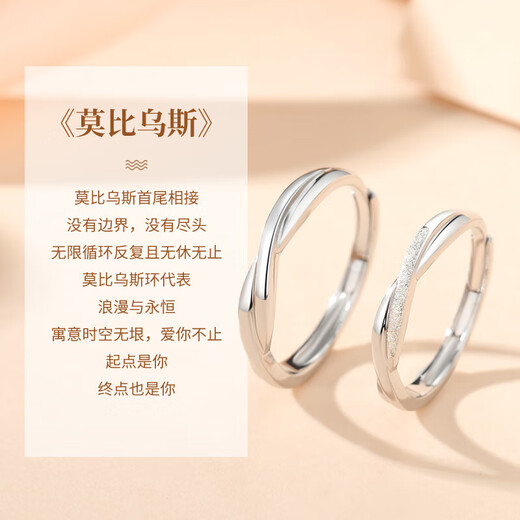 China Gold (CHINA GOLD) Platinum Couple Rings Pair of Proposal Rings Platinum Rings Girls Birthday Gifts for Girlfriend and Wife Wedding Anniversary Platinum Möbius Rings - Men