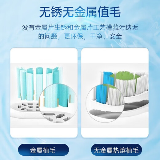 适配飞利浦电动牙刷头Hx686p HX6765/43 680y 680z HX680 682 W2白色钻石清洁型3支装