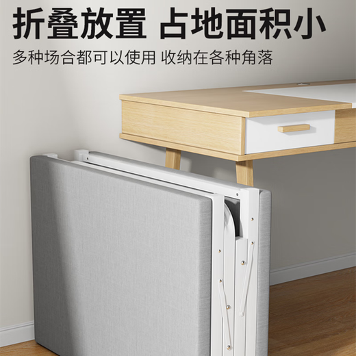 Chentao Folding Bed Household Single Bed Adult Lunch Nap Cute Reinforced Hard Board Simple Small Apartment Iron Bed 100cm Width [Upgraded Thickened Steel Frame]