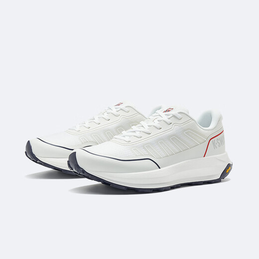 KSWISS [gleicher Stil in der Show] Herrenschuhe für Herren Sommergitter atmungsaktiven neuen modischen und trendigen lässigen Laufschuhen 9272 113 Wimbledon White/Navy Blue/Grey Red 41