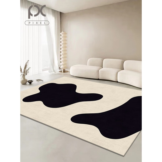 Ouoety Tianjin Cui Huangkou Carpet salon Sense Home Style crème sans canapé lavable Couverture de chevet moderne 15601 200 * 340cm (non glissée et résistante à la saleté)