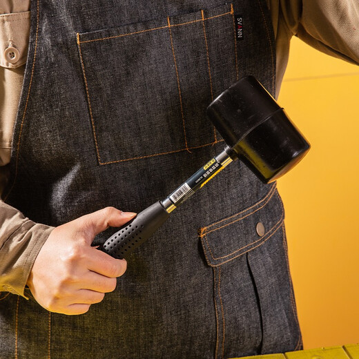 Deli rubber and plastic hammer steel pipe handle rubber hammer installation hammer rubber hammer rubber hammer floor tile plastic hammer 24oz hammer face diameter 66mm DL5624