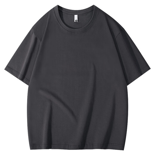 YOOOURTHING经典款宽松落肩纯色230克纯棉短袖T恤男港风潮牌大码打底衫上衣男 白色 XL 建议（130-145斤）