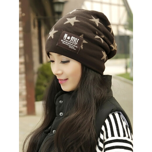 
Simplified young mother hat winter hat for women with autumn and winter versatile Korean style warm plus velvet bag head hat fashionable ladies mother 2 packages (6049 cafe++6076 burgundy) lining plus velvet