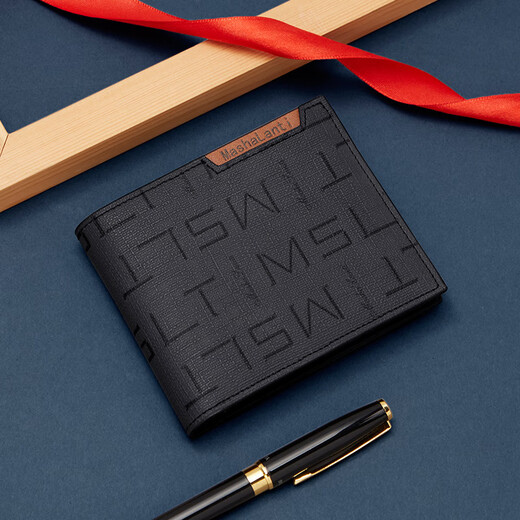 MashaLanti Cartera para Hombre Cartera Corta con Ranuras para múltiples Tarjetas Monedero para Hombre Fino y de Gran Capacidad Tarjetero para Documentos de Negocios Regalo de cumpleaños Gris Oscuro