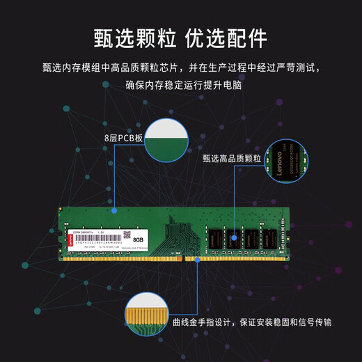 联想适用戴台式机 3667 3080MT 7080 成就V3888 成铭3990内存条8G 16G台式内存条 DDR4 2666 4G 台式机Vostro3653 3655