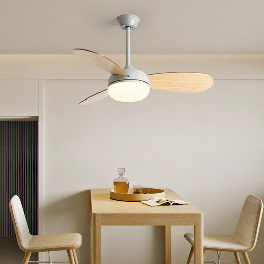 Wetter Schaufel moderne einfache Kinderzimmer kleiner Lüfter Licht Imitation Holz Getreide Home Schlafzimmer Esszimmer Deckenlüfter Lichtfrequenzumwandlung Stille Lüfter Licht Frequenzumwandlung 42-684a Weißholzblattboom Volles Spektrum + Lichtumwandlung Fernbedienung Fernsteuerung