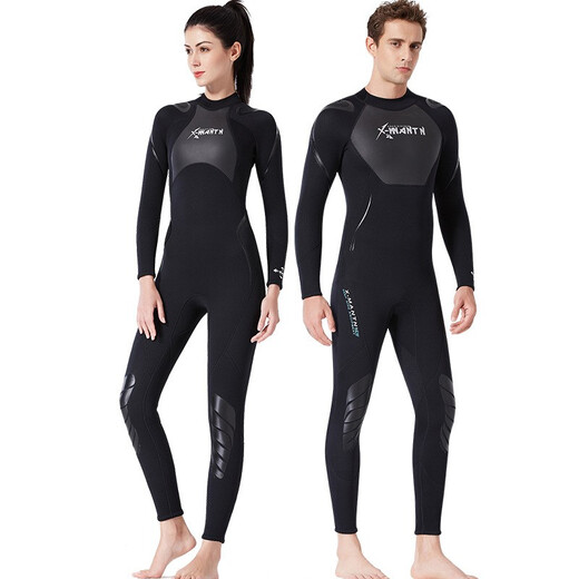 DIVE&SAIL wetsuit men's 3MM one-piece snorkeling suit surfing suit women's thickened thermal suit winter swimsuit jellyfish suit 1.5MM women's black XL women's