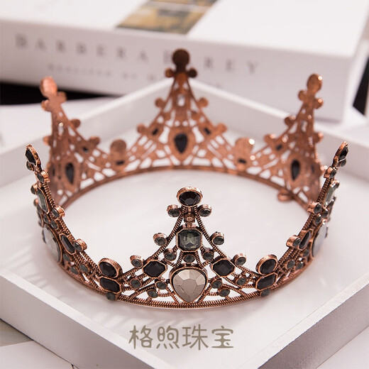 Crown tiara princess crown 18th birthday gift for best friend black female bride 88 SG-01-silver gift box gift box + raffia