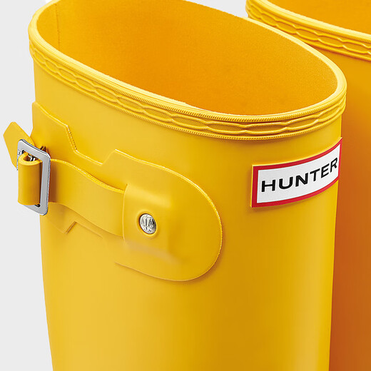 HUNTER女鞋假日花园经典惠灵顿雨靴户外露营雨鞋防水防滑长筒骑士靴 柠檬黄/RYL 37