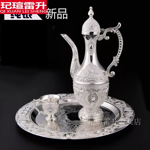 Qixuan waterware and wineware, silver-plated wineware, white wine glasses, eight-piece set, silver flask, small wine glasses, home delivery, silver-plated wineware, eight-piece set