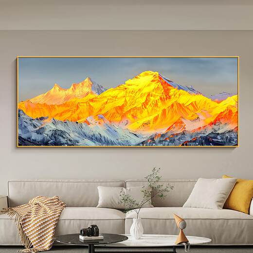Unterstützt von Kingsoft Wohnzimmer Dekoration Malerei mit Bergen und wasserloser Bürosofa Hintergrund Wandhängemalerei Leicht Luxus High-End-Wandbild Rizhao Kingsoft (01) 60x160 (dreidimensionales Kristalldiamantmalerei)