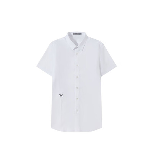 C'N'C【轻奢衣服】CNC男装25春夏新款短袖衬衫男品牌刺绣图案衬衣 白色 50(175/92A)