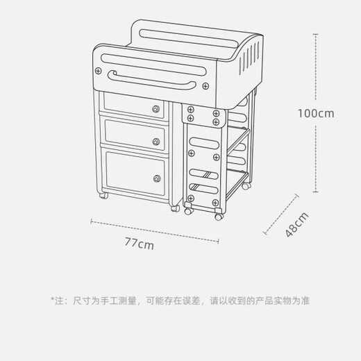 Manlong baby care table baby diaper changing table multi-function foldable newborn bathtub lift mobile magician care table-Monet gray magician care table