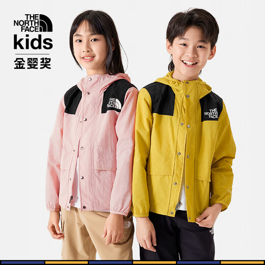 North Face children's clothing for boys and girls, windproof skin clothing, sun protection jacket, outdoor | 899B ROV/yellow UPF50+ 160 XL (160/76)