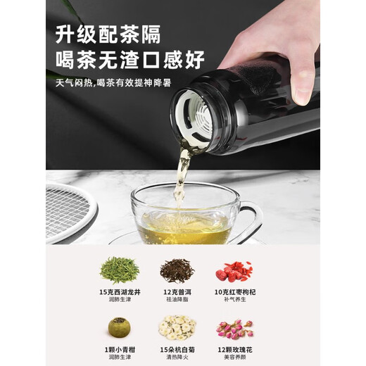 富光（fuguang）水杯大容量男士运动水壶学生耐高温夏季塑料瓶新款健身太空杯1L 深空灰700ml(食品级材质+背带+