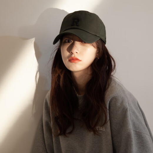 目丸韩版帽子棒球帽女简约大鸭舌帽春夏百搭潮人街头显脸小棒球帽男女 米色 均码 可调节