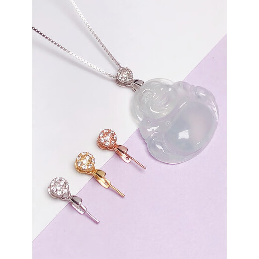 MHFDO gold store 925 crossing 18k gold buckle button Buddha male jade buckle cucumber seed buckle 1 card button pendant straight hole gold color